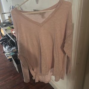 Pink light long sleeve sweater